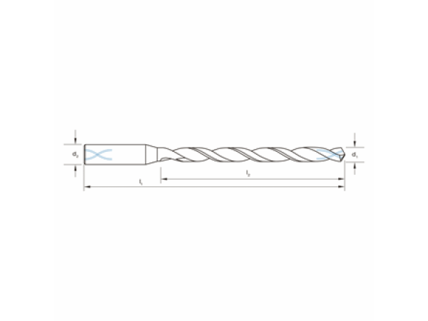 VHM-Bohrer Ø 3,1 mm IK 140° 8xD spiralgen. 4 FF Uni P/M/K/N